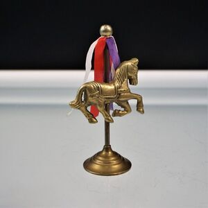 Vintage Brass Carousel Horse Ribbon Top